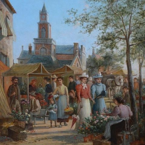 William Raymond Dommersen (1850-1927) - Bloemenmarkt