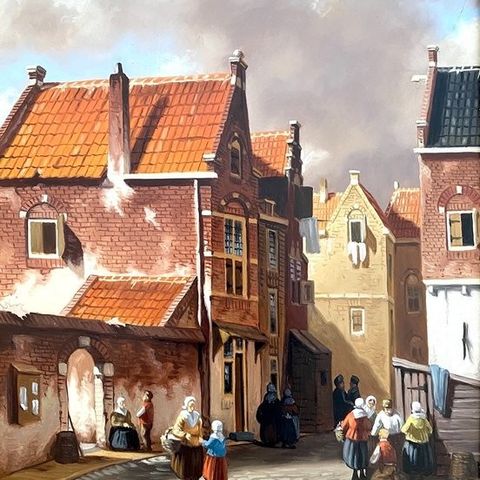 Jan Beekhout (XX) - Straatleven in de oude stad