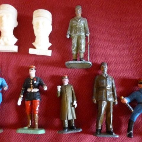 Alymer, Quiralu, Total, Mokarex - Militær miniatyrfigur - Pétain, de Gaulle, Lec