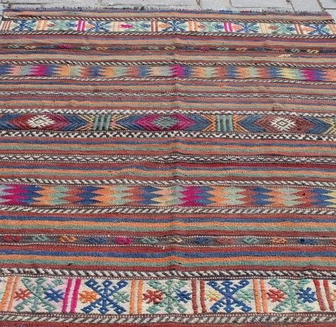 Kelim - 213 cm - 161 cm - Tyrkisk Nomadic Kilim-teppe