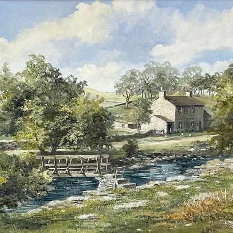 Dennis Garle. (XX) - A Welsh mountain cottage by a stream