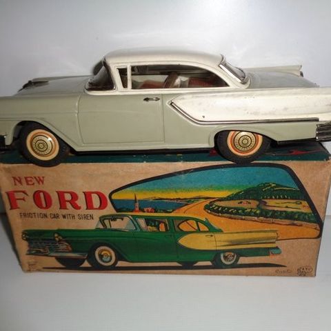 Asahi ATC  - Tinnleke - Japanese Tinplate & Friction Driven New Ford, Boxed - 19