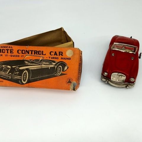 Sanshin - Bil Japanese Tinplate Mechanical Remote Control Car, Boxed - 1960-1969