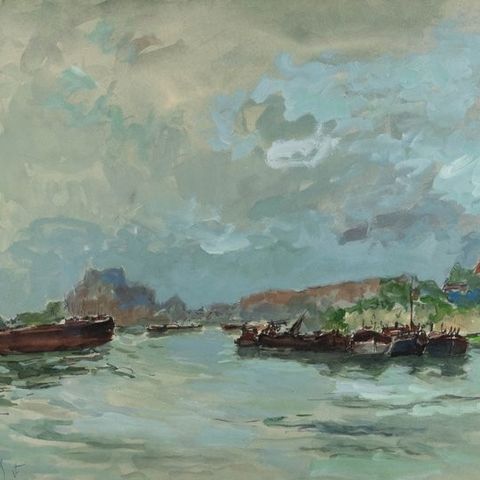 Fernand Herbo (1905-1995) - La fin de l'Oise à Conflans