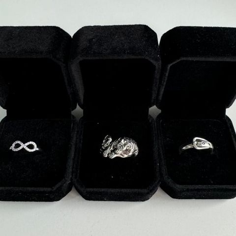 Temasamling - impressive collection of 3 Elegant Ladies 925 Sterling Silver Ring