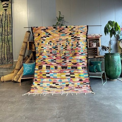 Boho Chic marokkansk teppe – ekte Boujad Berber-teppe - Teppe - 250 cm - 180 cm 