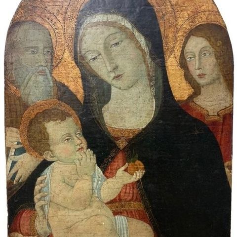 Scuola senese (XVI) - Madonna con il Bambino, San Giuseppe e Santo