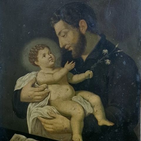 Scuola napoletana (XVII-XVIII) - Sant'Antonio con bambino