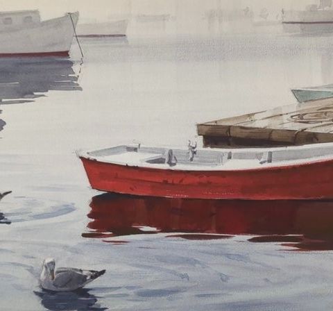 Gene Klebe (1907-2009) - Red boat