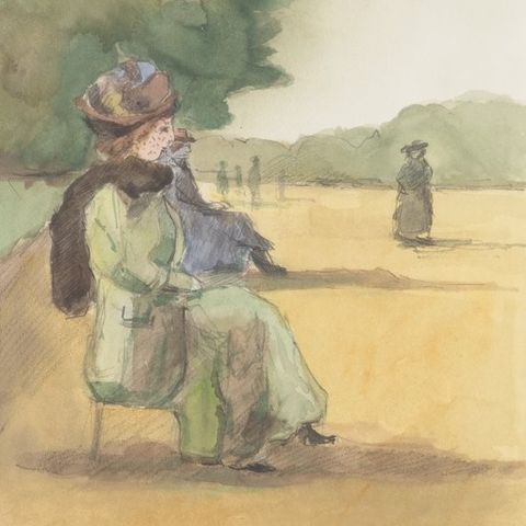 Jan Kelderman (1914-1990) - Lady sitting in the park