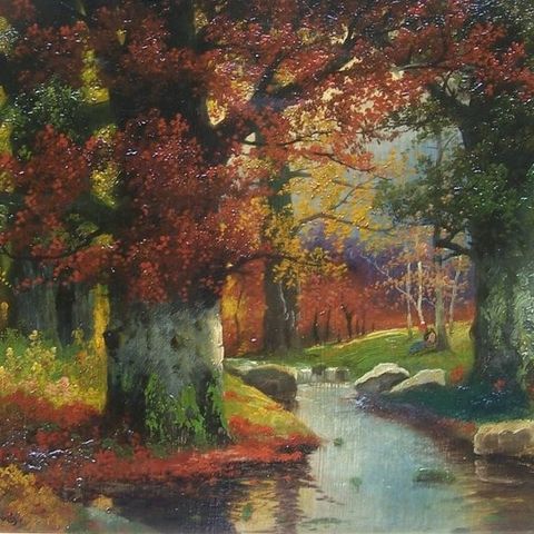 Adolf Kaufmann (1848-1916) - Waldlandschaft mit Wasser