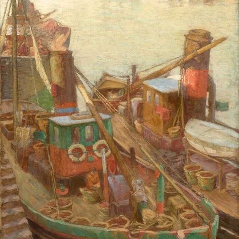 Hugó Poll (1867-1931) - French harbour view