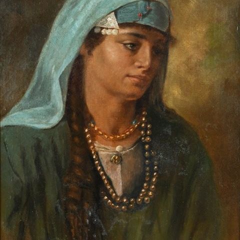 Bernhard Kühn (1850-1902) - Oriëntalistische dame, Cairo