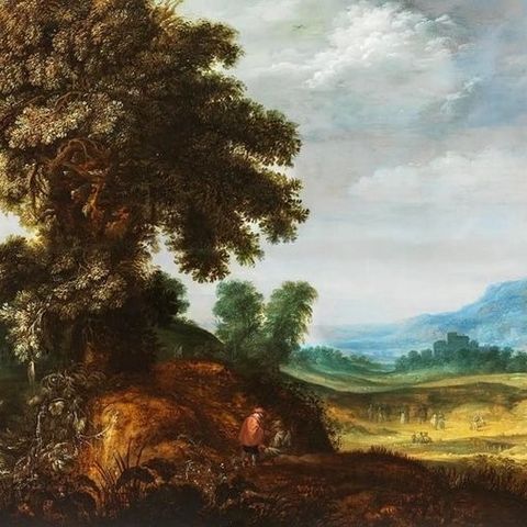 Alexander Keirincx (1600-1652), Attributed to - Majestic oak in a vast landscape