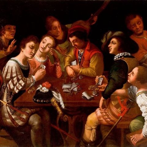 Italian school (XVII), After Giovanni Martinelli - La partida de cartas