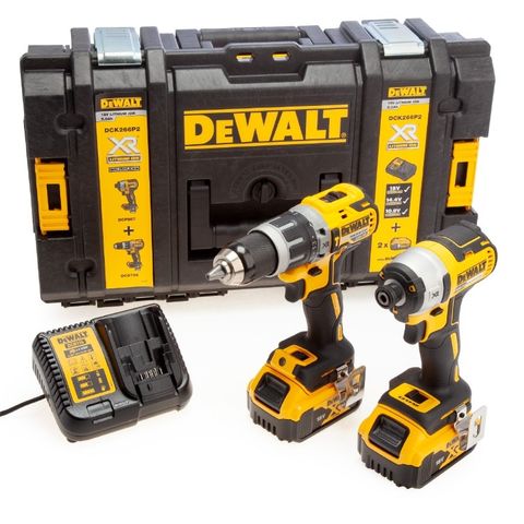 Sjekk prisen! Dewalt DCK266P2 18V Combi drill og slagtrekker børsteløs (2x5.0Ah