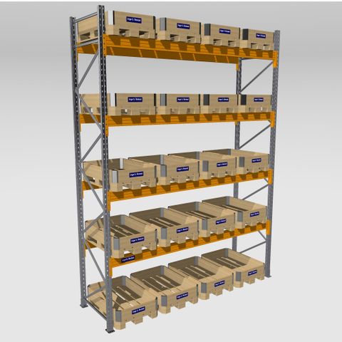 49.1.4P Pallereol S90 - Stigehøyde: 4953mm, 20 palleplasser kr.9800,- Eks.mva