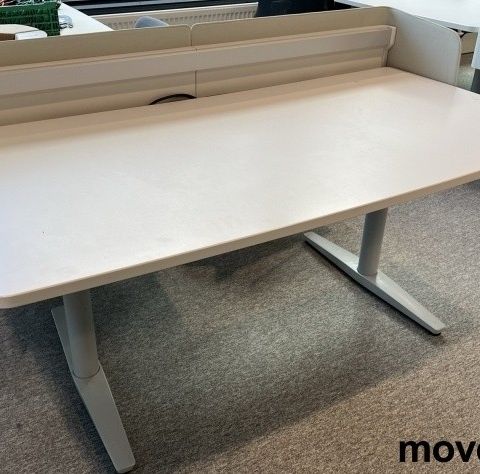 Skrivebord med elektrisk hevsenk i hvitt / grått fra Vitra, 160x90cm, brukt