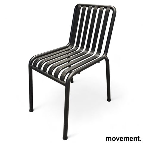 2 stk Spisestol / utestol i sortlakkert metall fra HAY, Palissade Chair, pent br