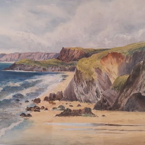 A. Gibson. British school (XIX) - Cornwall coast. Two landscapes