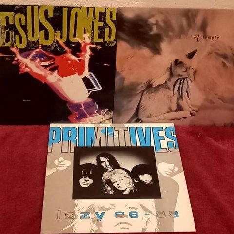 The PRIMITIVES, JESUS JONES, AC TEMPLE - 3 x Indie Underground albums - LP-album