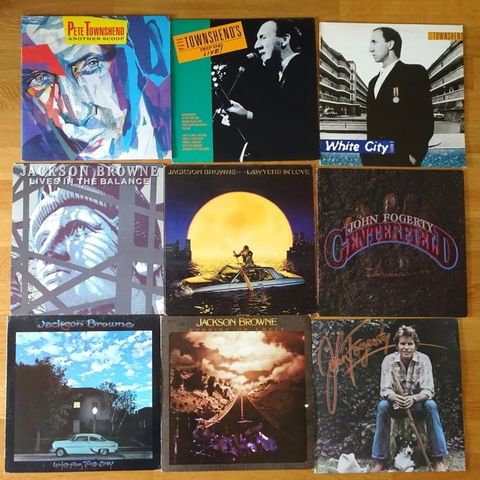 Jackson Browne, Pete Townshend - John Fogerty - 10 x albums - Flere titler - LP-