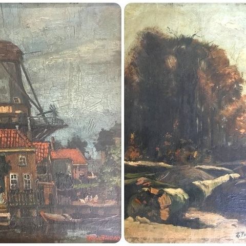 Rudolf Willem Meintz Posthuma (1886-1962) - Boslandschap en Molen