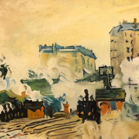 Jean Balagué (1933-2020) - La Gare Saint Lazare (D'après Claude Monet)