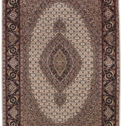 Tabriz Wool & Silk Carpet with Mahi Design - Nydelige silkehøydepunkter - Teppe 