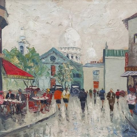 Wilhelmus Joseph Morie Enneki (1933) - Gezicht op Parijs met Sacre Coeur