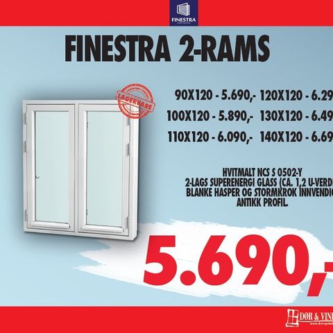 Finestra sidehengslet 2-rams vinduer