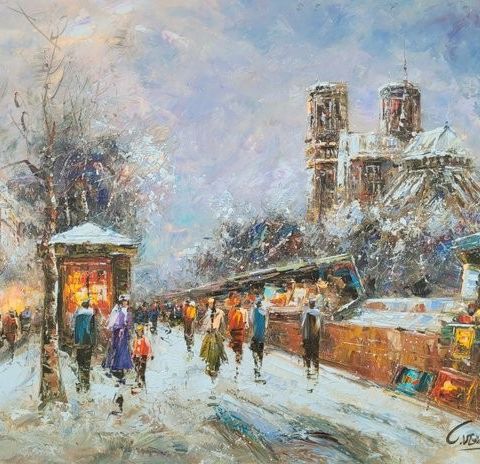 Christof Vevers (1962) - Neige sur Notre Dame ~ Paris