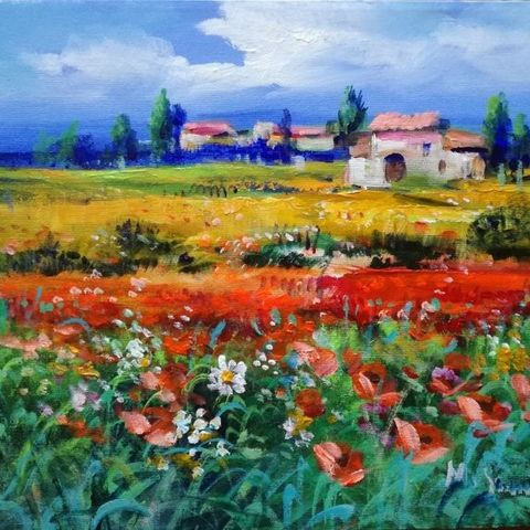 Mario Smeraglia (1950) - Paesaggio della campagna toscana