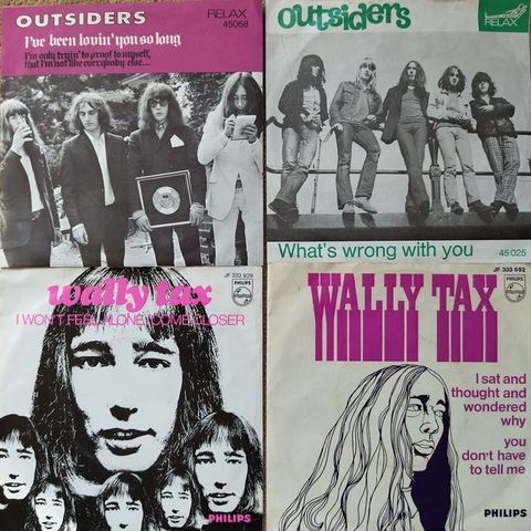 Outsiders & Related, Wally Tax - 4 x Psychedelic Rock singles - Flere titler - V