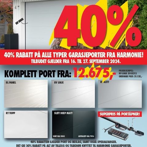 Garasjeportkampanje 40%