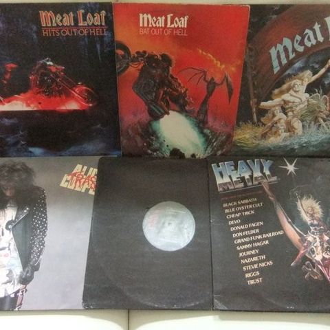 Alice Cooper, Iron Maiden  , Meat Loaf - 5 Alben , 1x Double LP - Flere titler -