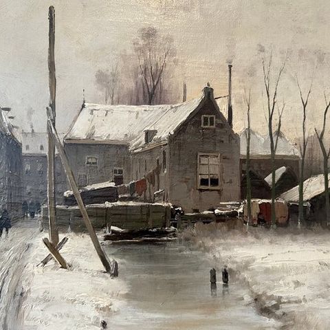 Adrianus Kuijpers (1862-1945) - Stadsgezicht in de winter