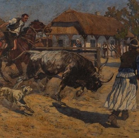 István Benyovszky (1898-1969) - Bull catch