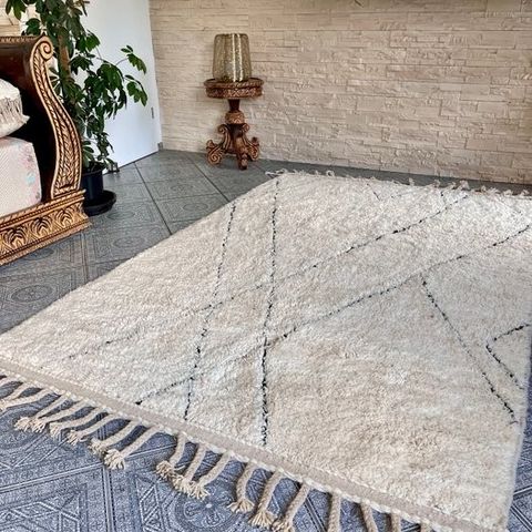 Beni Ourain Rug - Autentisk Berber-håndverk fra Marokko - Teppe - 250 cm - 160 c