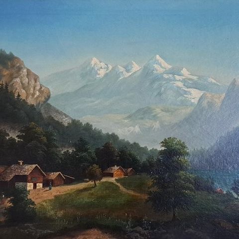 German school (XX), signed Baumann - Berglandschaft