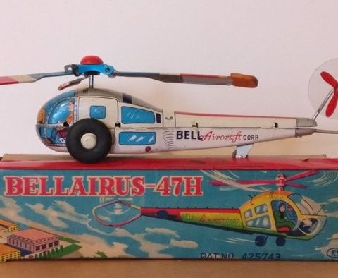 KS Toys  - Lekehelikopter Japanese Bellairus-47H, Tinplate & Plastic Helicopter,