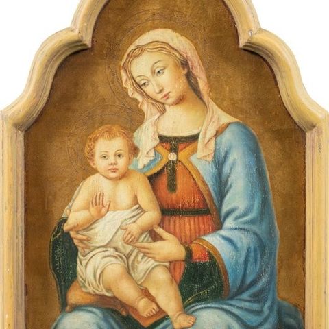 Florentine School (XIX) - Madonna with Child gold background