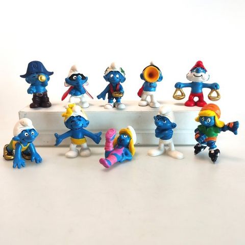 Peyo - Statue - 10x Vintage Smurfs Figures  (10) - Gummi