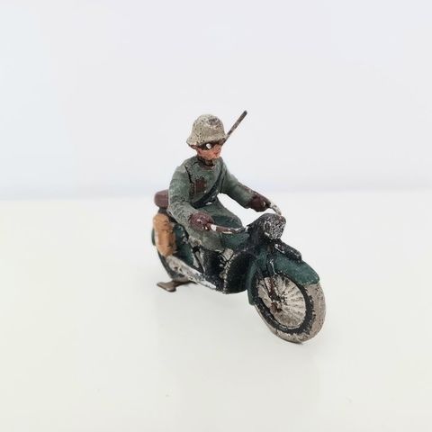 Elastolin - Miniatyrfigur - Motociclista Wehrmacht con fucile - Komposittmateria