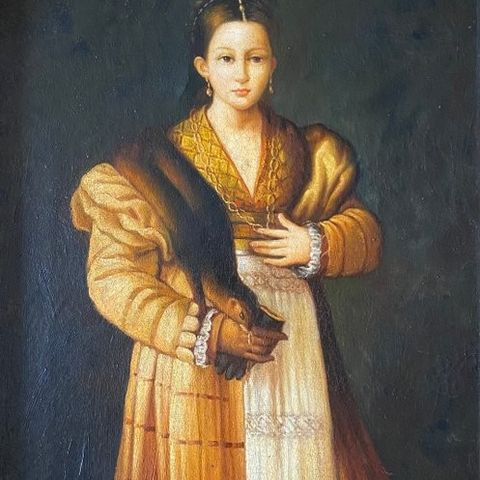 Scuola italiana (XX), da Parmigianino - Ritratto di Fanciulla con Visone