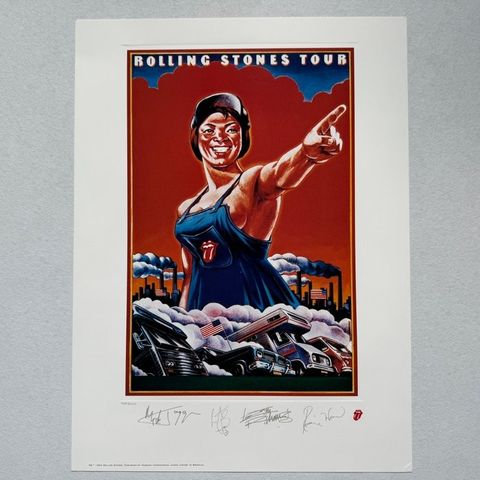 Rolling Stones - Plate Signert - Plakat - The Rolling Stones Tour