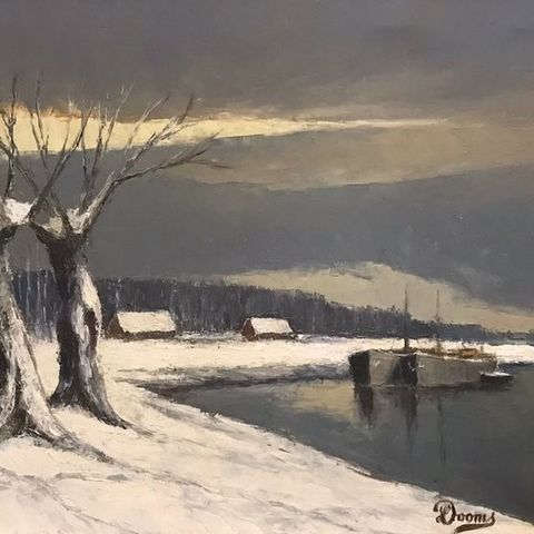 Vic. Dooms (1912-1994) - Boten in winterlandschap