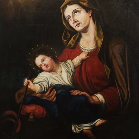 Spansk skole (XVIII) - Virgen María con el Niño Jesús