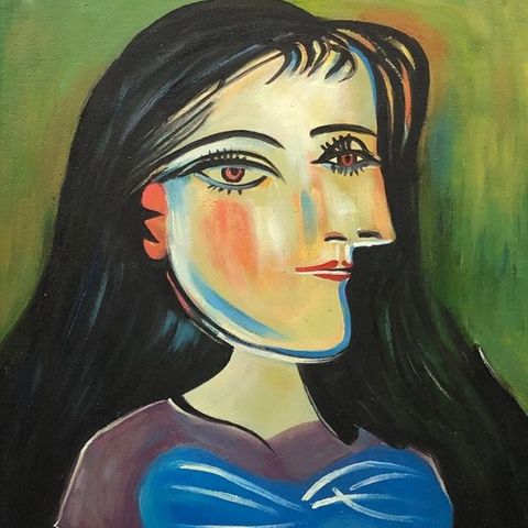 École Européene (XX) - Visage Cubiste (Dans le style de Picasso)