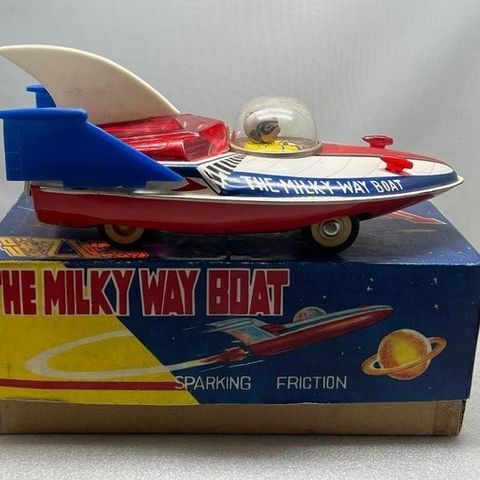 Red China - Modell-rakett - The Milky Way Boat MF 215 Sparking Friction Tinplate